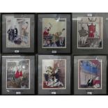 A set of six humorous legal prints after Ken Took