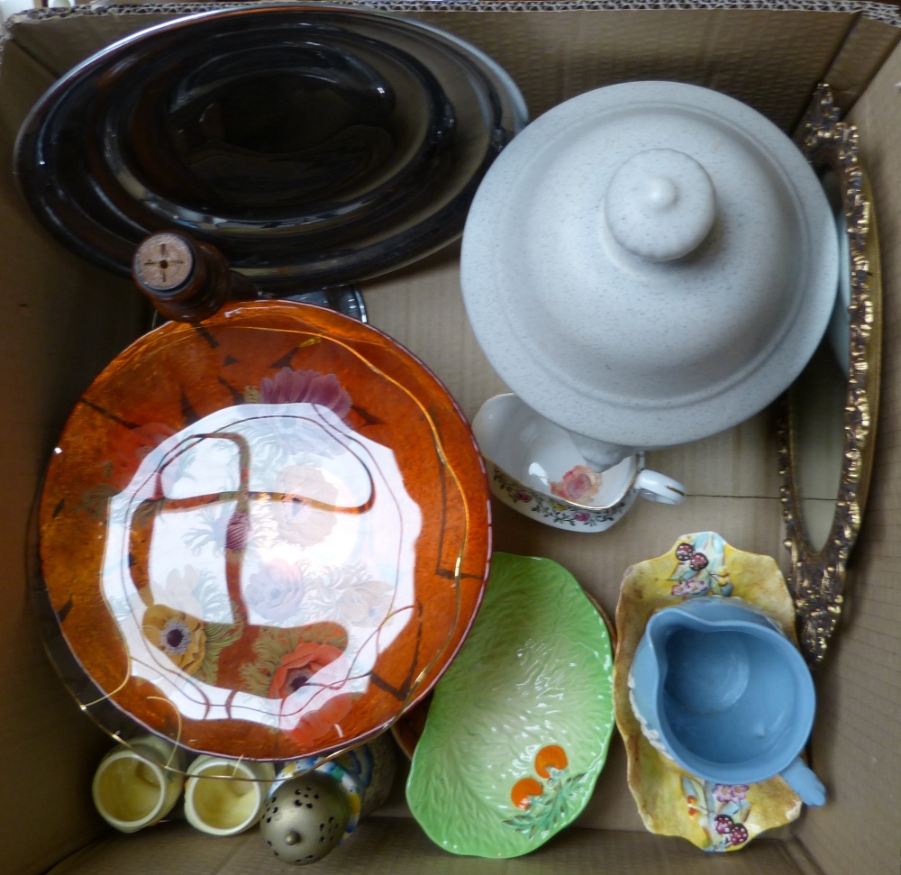 A box of glassware, a box of tableware including Royal Stafford tea service, fish dish, - Image 4 of 5