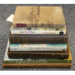 Seven horse and hunting books including 'The Analysis of the Hunting Field' by Surtees, 'Sketches in