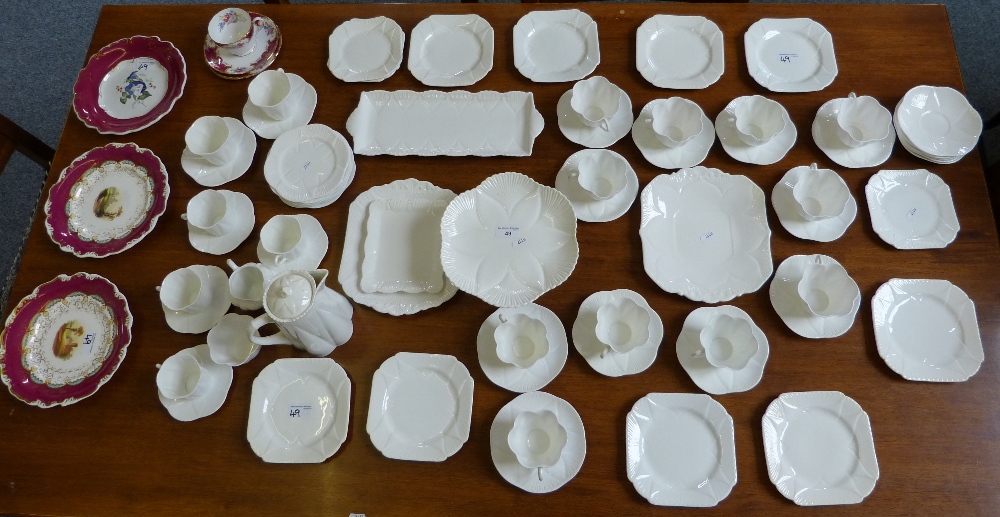 Shelley Dainty pattern tea and coffee service in plain white, approximately 66 pieces together