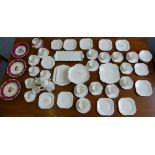 Shelley Dainty pattern tea and coffee service in plain white, approximately 66 pieces together