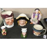 A Royal Doulton large toby jug Simon Cellarer, together with Beswick toby jug, Mr Bumble 2032,
