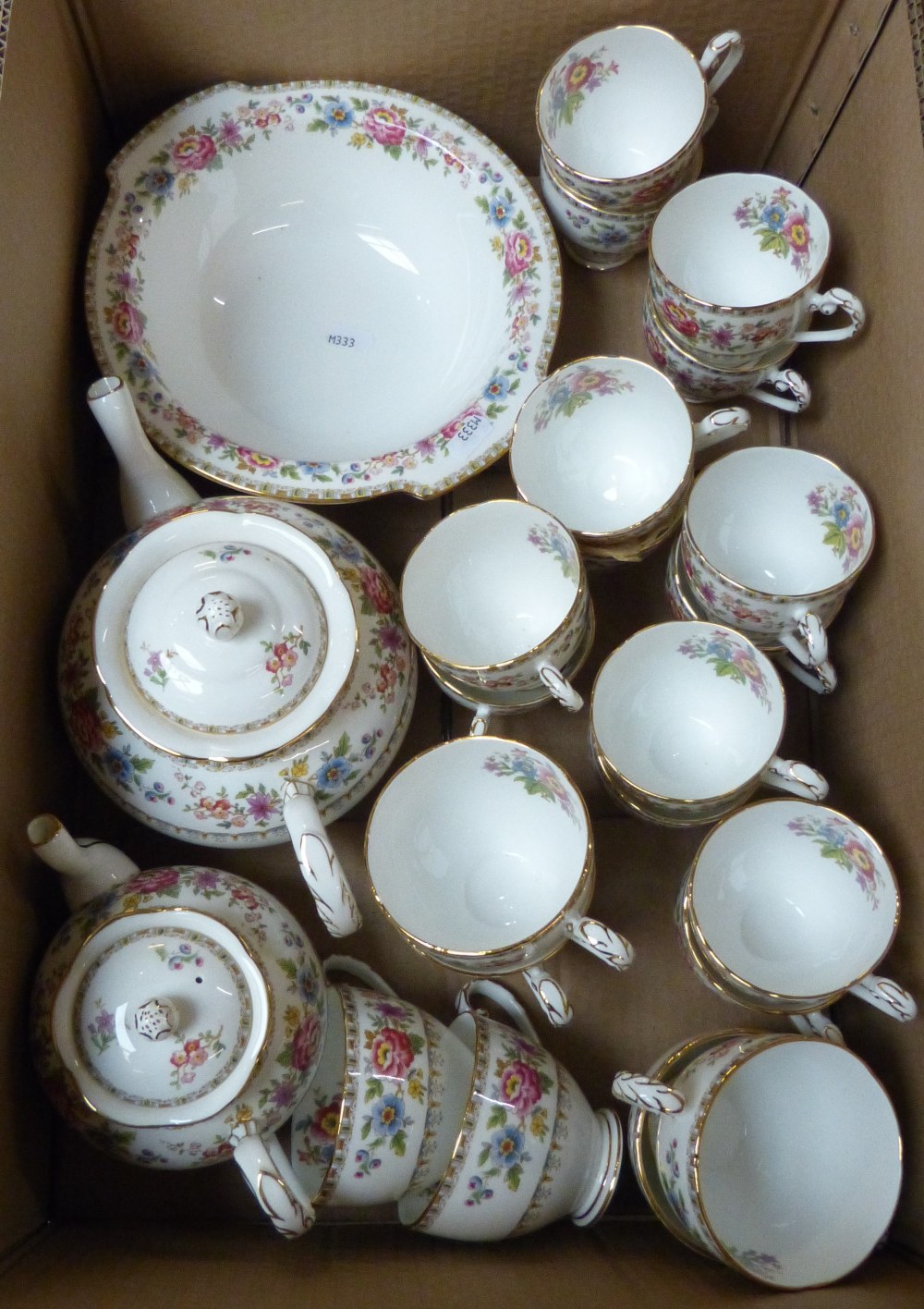 A Grafton china dinner service, Malvern pattern in two boxes