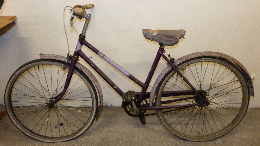 An early gent’s large frame cycle together with a ladies cycle and a Hayter 3.5 horse power petrol - Image 2 of 4
