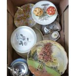 A selection of cake stands, Royal Doulton bowls, Beswick preserve pot, Doulton trio and part tea