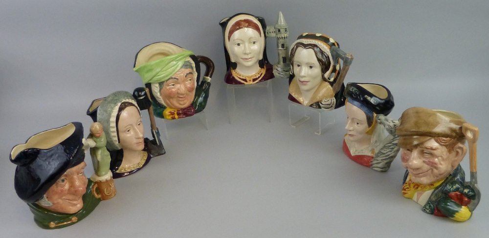 Royal Doulton character jugs - large, The Gardener D6630, Anne of Cleves D6653, Catherine Howard