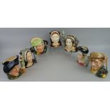 Royal Doulton character jugs - large, The Gardener D6630, Anne of Cleves D6653, Catherine Howard
