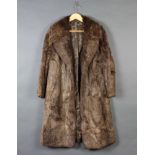 A lady's "silver fox" full length fur coat by Mason Hafur Some wear to the cuffs