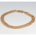 A 9ct yellow gold flat link bracelet 6.3 grams