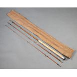 A Matthew James 10'6" 3 piece split cane river fishing rod