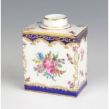 A 19th Century Samson style rectangular tea caddy decorated with spring flowers and insects 10cm