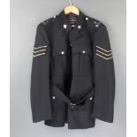 A Sussex Constabulary Police Sargent's tunic by Huggins of Bristol, collar no. B223, some moth to