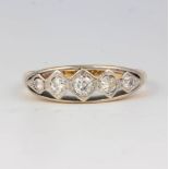 An 18ct yellow gold diamond ring with open shank size O