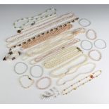 A quantity of cultured pearl and imitation pearl jewellery
