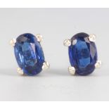 A pair of silver kyanite silver studs, approx. 1.2ct