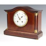A Japy Freres Cie 19th Century 8 day striking mantel clock with enamelled dial and Roman numerals