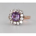 A 9ct yellow gold amethyst set dress ring size M 3.1 grams gross