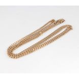 A 9ct yellow gold flat link necklace 65cm, 5.8 grams