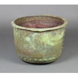 A circular verdigris copper copper, 36cm h x 52cm diam.