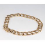 A 9ct yellow gold bark finish flat link bracelet 13.3 grams