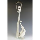 A Nao table lamp with 2 geese beside a tree 44cm