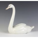 A Lladro figure of a swan 20cm