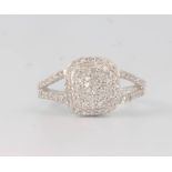 A 9ct white gold gem set dress ring size R 1/2 2.9 grams gross