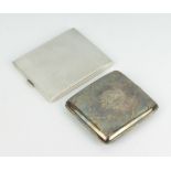 Two silver cigarette cases London 1939 and Birmingham 1949, 224 grams