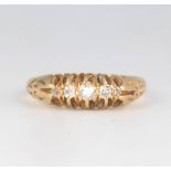 An 18ct yellow gold 5 stone diamond ring size M 3.2 grams