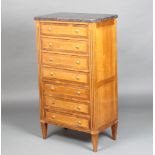 A 19th Century Empire style mahogany and crossbanded rosewood pedestal chest with black veined