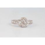 A 9ct fancy diamond ring size O 3.7 grams gross