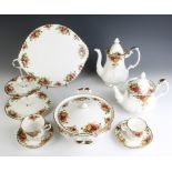 A Royal Albert Old Country Roses tea, coffee and dinner service comprising 12 tea cups, 14