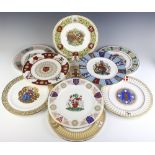 Ten Spode commemorative wall plates - The Ely Cathedral plate, The York Minster, The St Albans