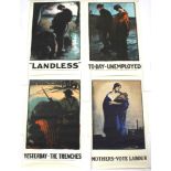 Four political posters by the Labour Party, 1971 reprints of 1910 originals, each measuring 62.5cm w