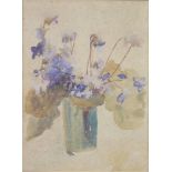 20th Century watercolour, unsigned, still life study of flowers in a glass vase 30cm x 23cm