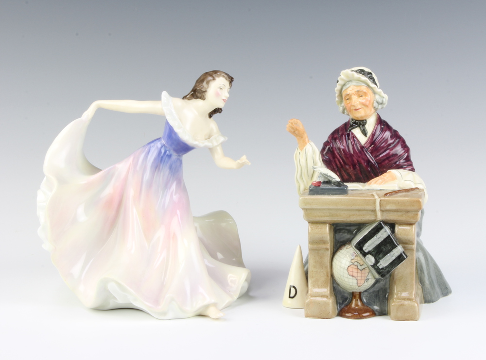 Two Royal Doulton figures - School Maam HN2223 17cm and Gypsy Dance HN2157 18cm The 2nd figure has