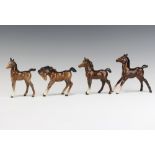 A Beswick figure foal, large stretched, 836 brown gloss 12.7cm, ditto Arab foal 1407 brown gloss