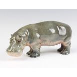 A Beswick figure - Hippopotamus no.1532 by Colin Merrybourne 8.9cm, dark grey with pink