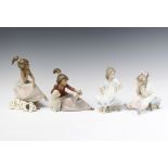 A Lladro matt figure of a lady with telephone and Dalmatian no.2310 (lacking hand set) 20cm, ditto