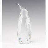 A Studio clear glass figure of a penguin 22cm