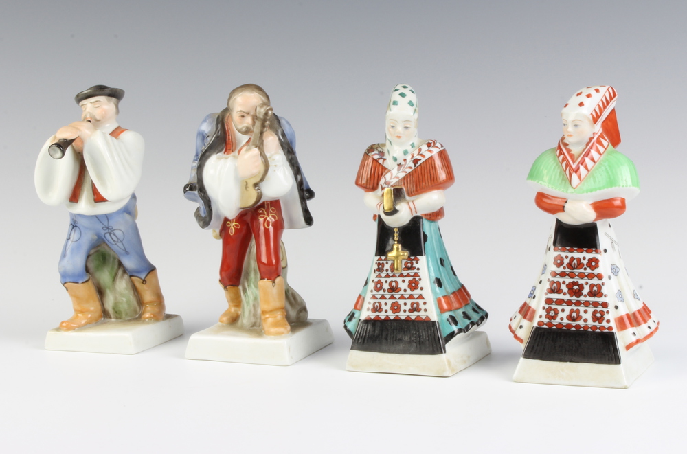 A set of 4 Herend figures of ladies and gentleman 14cm