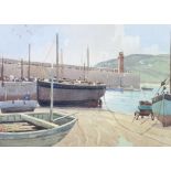 Lewis Mortimer, watercolour signed, the harbour at St Ives 25cm x 35cm