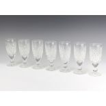 A set of 7 Waterford Crystal wine/champagne glasses 15cm