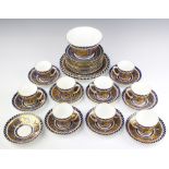 An Edwardian Coalport Secessionist part tea set comprising 9 tea cups, 10 saucers, 10 sandwich