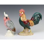 A Beswick figure - Leghorn no.1892 25cm together with a ditto of a cockatoo no.1180 20cm