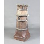 A Victorian salt glazed chimney pot 97cm h x 34cm diam.