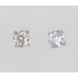 A pair of 18ct white gold brilliant cut diamond ear studs approx. 1.42ct