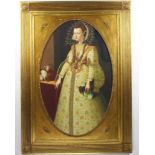20th Century oil on canvas, study of Queen Elizabeth I, 82cm x 52cm