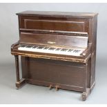 Harrods, an iron framed straight strung upright yacht piano no.31478, contained in an ebonised