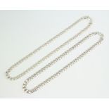 Two silver curb link necklaces 93 grams